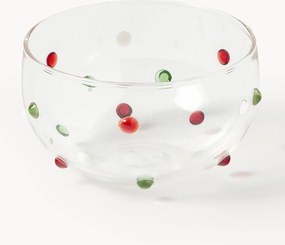 Set di 4 ciotole natalizie in vetro soffiato borosilicato Perli
