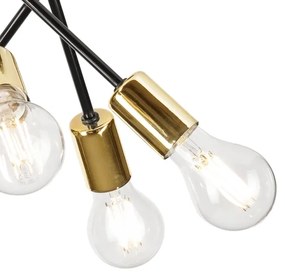 Lampadario a sospensione con supporto rigido PRIYA 5xE27/15W/230V nero