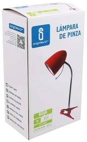 Aigostar - Lampada da tavolo con morsetto 1xE27/11W/230V rosso/cromo