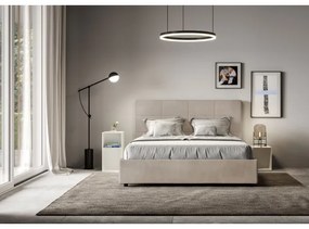 Letto contenitore da 160x200 in microfibra sabbia Mika