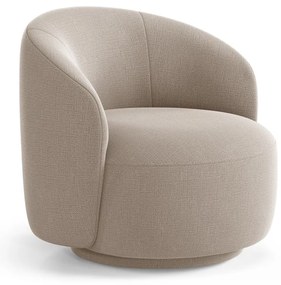 Poltrona marrone chiaro girevole con rivestimento in ciniglia Letizia – Micadoni