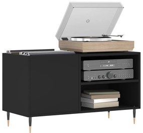 Mobile porta dischi nero 85x38x48 cm in legno multistrato