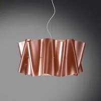 Lampadario a sospensione cinque luci luci FOLIO paralume in Polilux Rame diametro 60x h32 cm