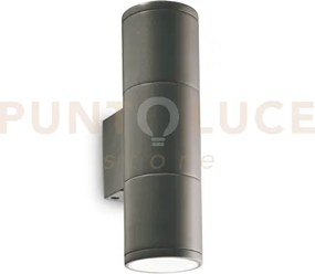 Gun applique esterno ip44 2 luci attacco gu10 antracite