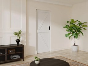 Porta scorrevole con sistema a incasso H205 x 93 cm in Legno e MDF Bianco - NEFARA