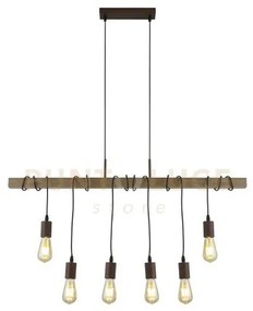 Barn 6lt pendant - metallo nero e legno