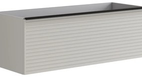 Mobile da bagno sotto lavabo Pixel stripes grigio laccato opaco L 120 x H 40 x P 45.5 cm 2 cassetti, lavabo non incluso