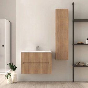 Mobile bagno80 cm cannettato rovere tabacco Riga