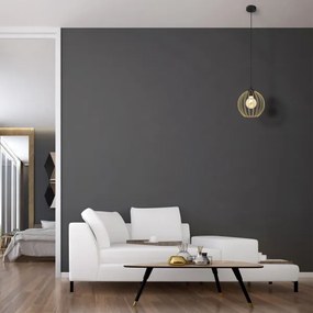 Lampadario a sospensione con filo MERCURE 1xE27/15W/230V oro/nero