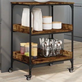 Carrello Da Cucina Rovere Fumo 60x41x80,5 Cm Legno Multistrato /