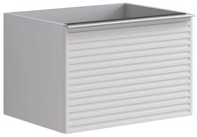 Mobile da bagno sotto lavabo Pixel stripes bianco e maniglia alluminio brillante laccato opaco L 60 x H 40 x P 45.5 cm 1 cassetto, lavabo non incluso