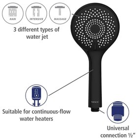 Set doccia in acciaio inox nero 70 cm Water Saving - Wenko