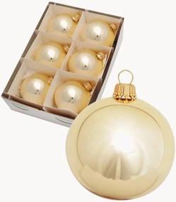 Set di 6 palline di Natale dipinte a mano Plain