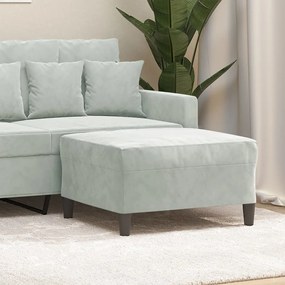 Poggiapiedi Grigio Chiaro 70x55x41 Cm İn Velluto /