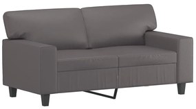 Set di divani 2 pz con cuscini grigio in similpelle