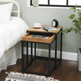 Set di 2 tavolini d'appoggio ELDUR marrone/nero