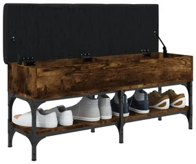 Panca porta scarpe rovere fumo 102x32x45cm in legno multistrato