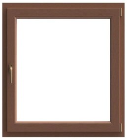 Finestra in PVC rovere dorato L 60 x H 100 cm, 1 anta apertura a destra