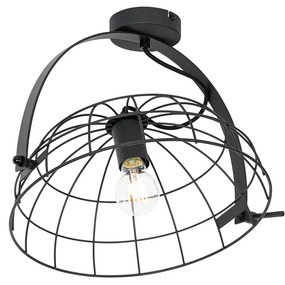 Plafoniera industriale nera 35 cm regolabile - Hanze