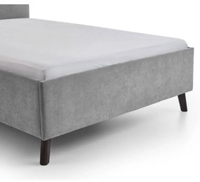 Letto matrimoniale imbottito grigio con rete inclusa 140x200 cm Piano – Meise Möbel