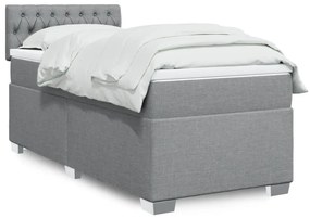 Giroletto A Molle Con Materasso Grigio Chiaro 90x190 Cm Tessuto /