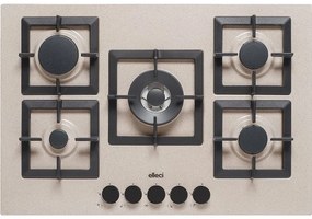 Piano cottura 5 fuochi ELLECI avana, nere griglie in ghisa