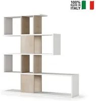 Libreria Moderna 5 Ripiani bianco rovere