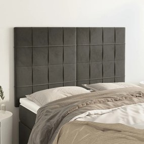 Testiere 4 Pz Grigio Scuro 72x5x78/88 Cm İn Velluto /
