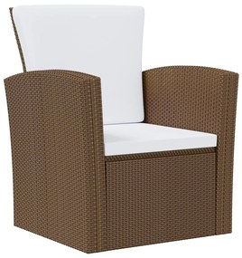 Set divani da giardino 16 pz con cuscini in polyrattan marrone