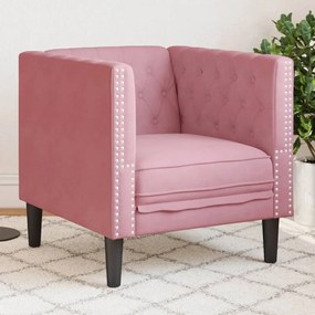 Poltrona Chesterfield Rosa İn Velluto /