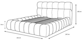 Letto matrimoniale imbottito beige contenitore e rete inclusi 180x200 cm Mont Blanc - Bobochic Paris