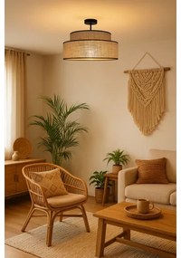 Lampadario a plafone BOHO 1xE27/60W/230V diametro 40 cm beige