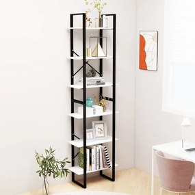 Scaffale Portaoggetti Bianco 60x30x210 Cm İn Legno Multistrato /