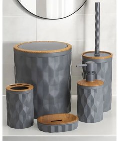 Set da bagno REINA 5 pz antracite/marrone