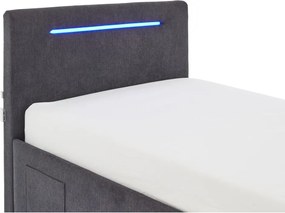 Letto da bambini grigio scuro imbottito con contenitore e rete inclusi 90x200 cm Circle – Meise Möbel