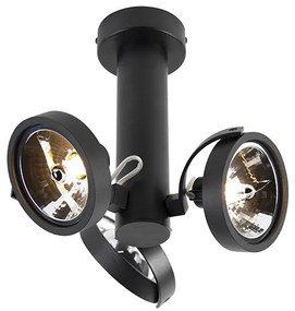 Faretto di design orientabile a 3 luci incl. G9 nero - Goes
