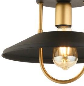 Lampadario a sospensione con filo 1xE27/40W/230V nero/oro