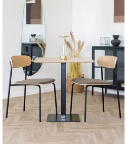 Sedia da pranzo nera/marrone con effetto frassino impilabile Estepona – House Nordic