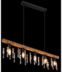 Globo 15532-5H - Lampada a sospensione con cavo KIRA 5xE14/40W/230V nero/marrone