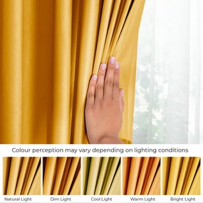 Tenda parzialmente oscurante gialla in velluto 140x270 cm Pleat – Restilo