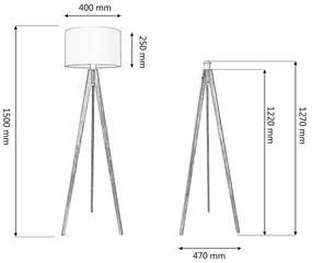 Lampada con piedistallo ALBA 1xE27/15W/230V nero/quercia