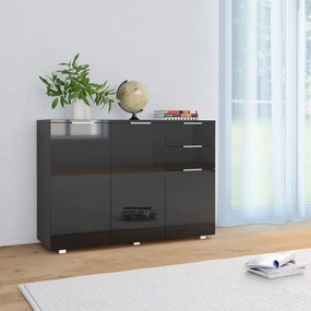 Credenza nero lucido 107x35x80,5 cm