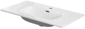 Lavabo da incasso 80x46 cm in ceramica bianco lucido