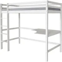 Letto per bambini a soppalco con scrivania Angla 90 x 190 cm - Bianco