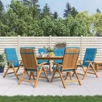 Sedie da Giardino Reclinabili con Cuscini 6 pz in Legno di Teak 3196497