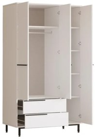 Armadio Guardaroba Con Barra Appendiabiti 3 Ante 2 Cassetti Bianco Ocean