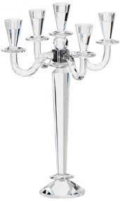 Candelabro Cristallo K9 5 Fiamme H 52 cm - Lusso e Raffinatezza per