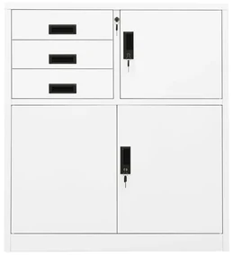Armadio per ufficio bianco 90x40x102 cm in acciaio
