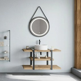 Mensola per lavabo dappoggio 100 cm in legno rovere naturale Linea