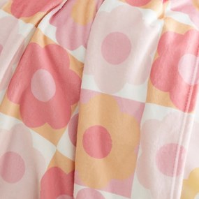 Coperta per neonati in microflanella rosa 130x170 cm Retro Daisy - Catherine Lansfield